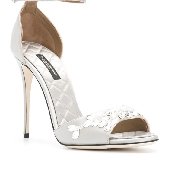 Gorgeous Dolce & Gabbana silver stiletto sandals size 7.5 - Picture 3 of 10